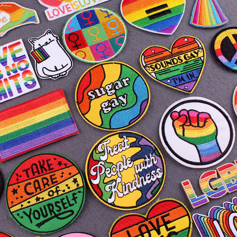 Velcro Sew On - Pelangi Patch pada pakaian Gay Pride