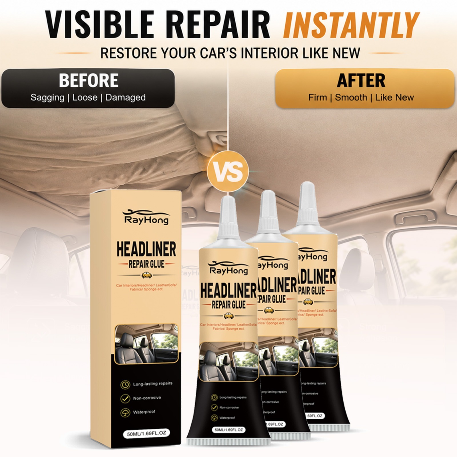 Fabric Glue Bond - Lem Perbaikan Headliner, Perekat Pelapis Atap