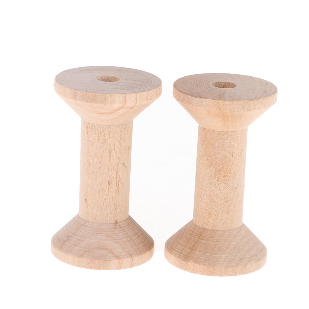 Thread Bobbins Empty - Gulungan benang kayu antik yang halus,