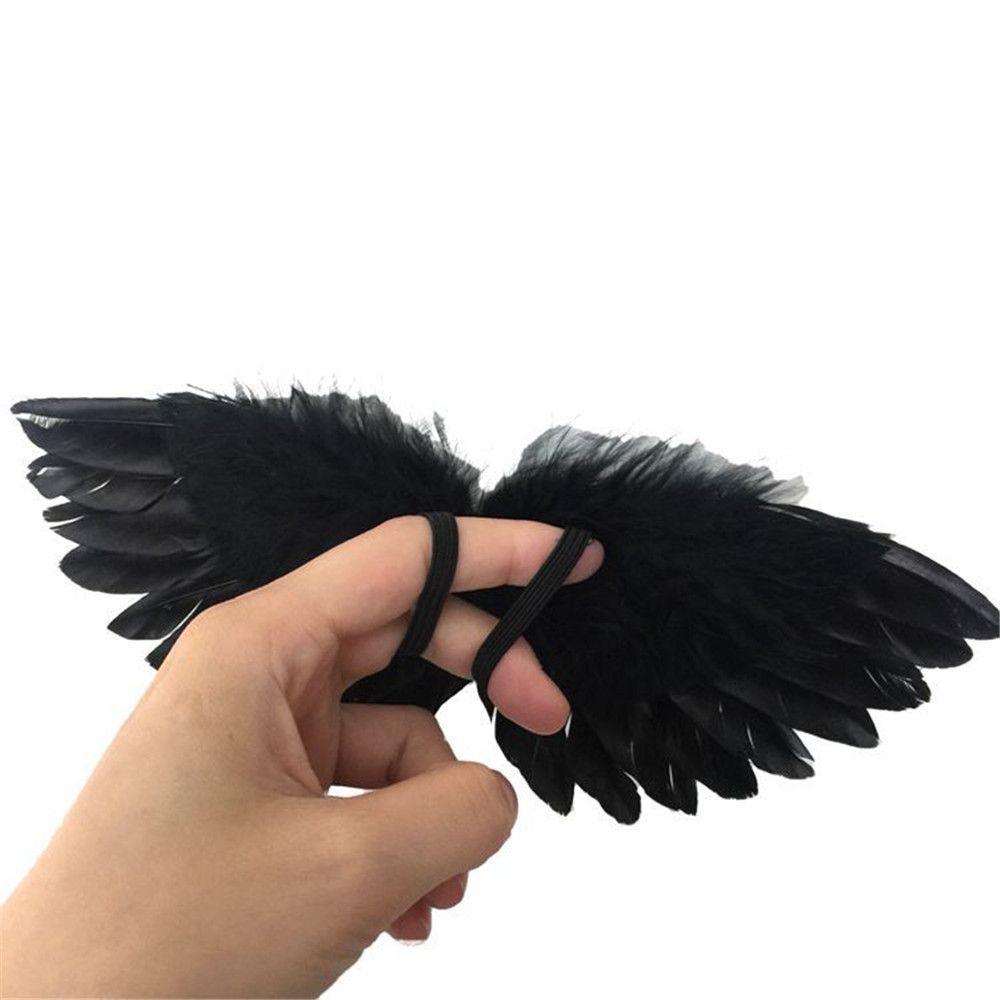 Velcro Sew On - Boneka 1/6 sayap malaikat bulu Mini