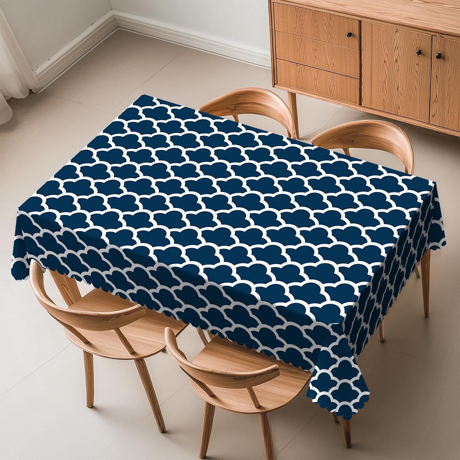 Century Textile & Sewing Supply Saskatoon Sk - Taplak Meja Biru Pola Awan Navy