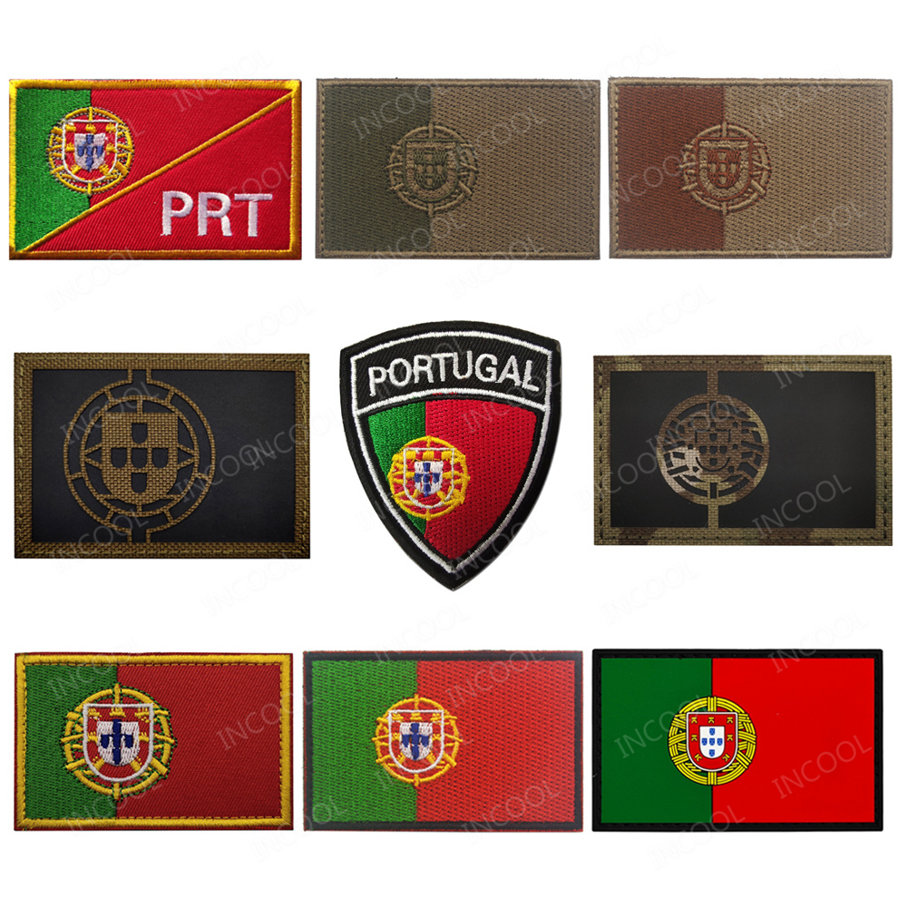 Velcro Sew On - Portugal bendera bordir Patch IR reflektif