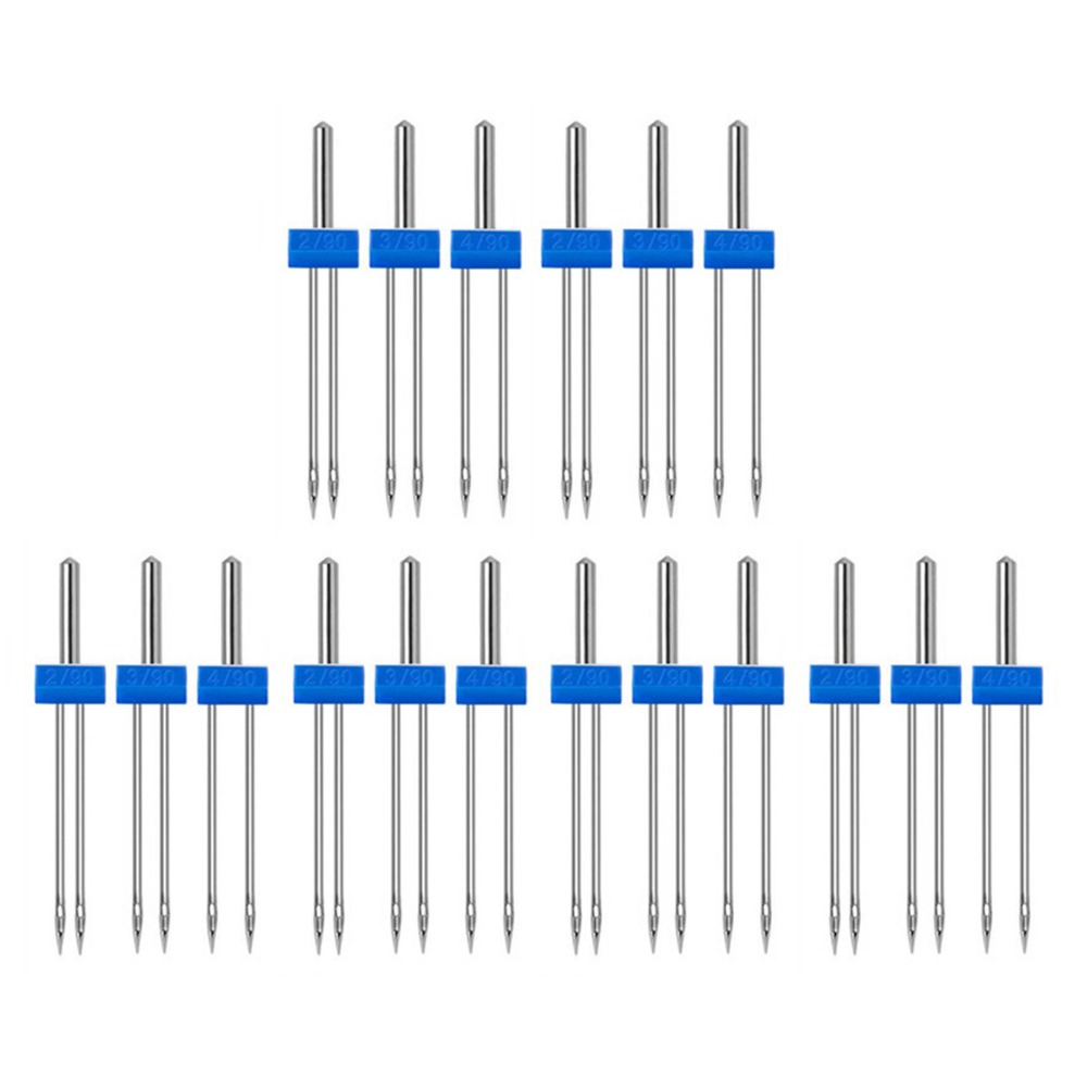 Twin Needle Stretch - 18pcs Jarum Jahit Mesin Jahit Stainless
