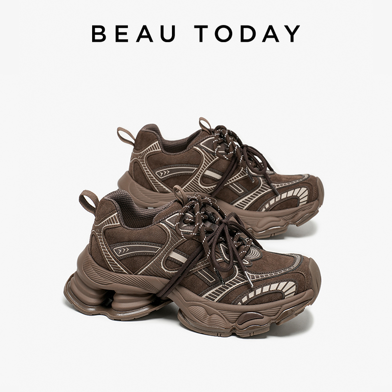 Sewing Garment - BEAUTODAY Sepatu Chunky Wanita Kulit Microfiber