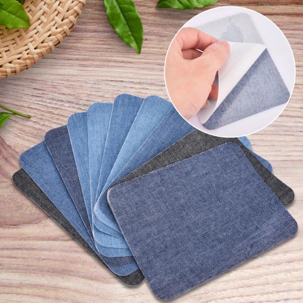 Velcro Sew On - 20 buah potongan Denim besi tambal