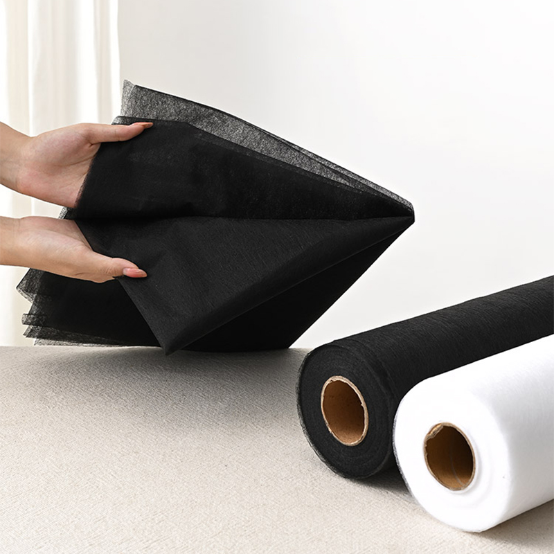 Interfacing Iron On - Kain perekat dua sisi, hitam putih,