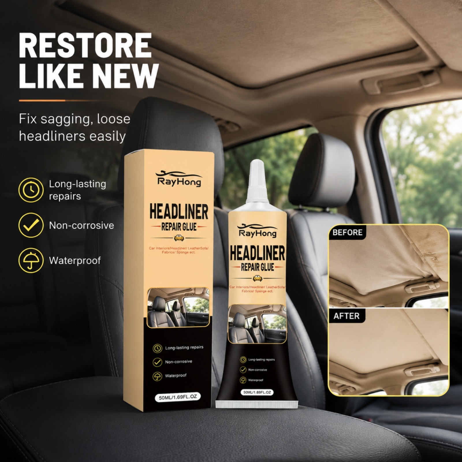 Lem Perbaikan Headliner, Perek - Fabric Glue Bond ulasan dan harga
