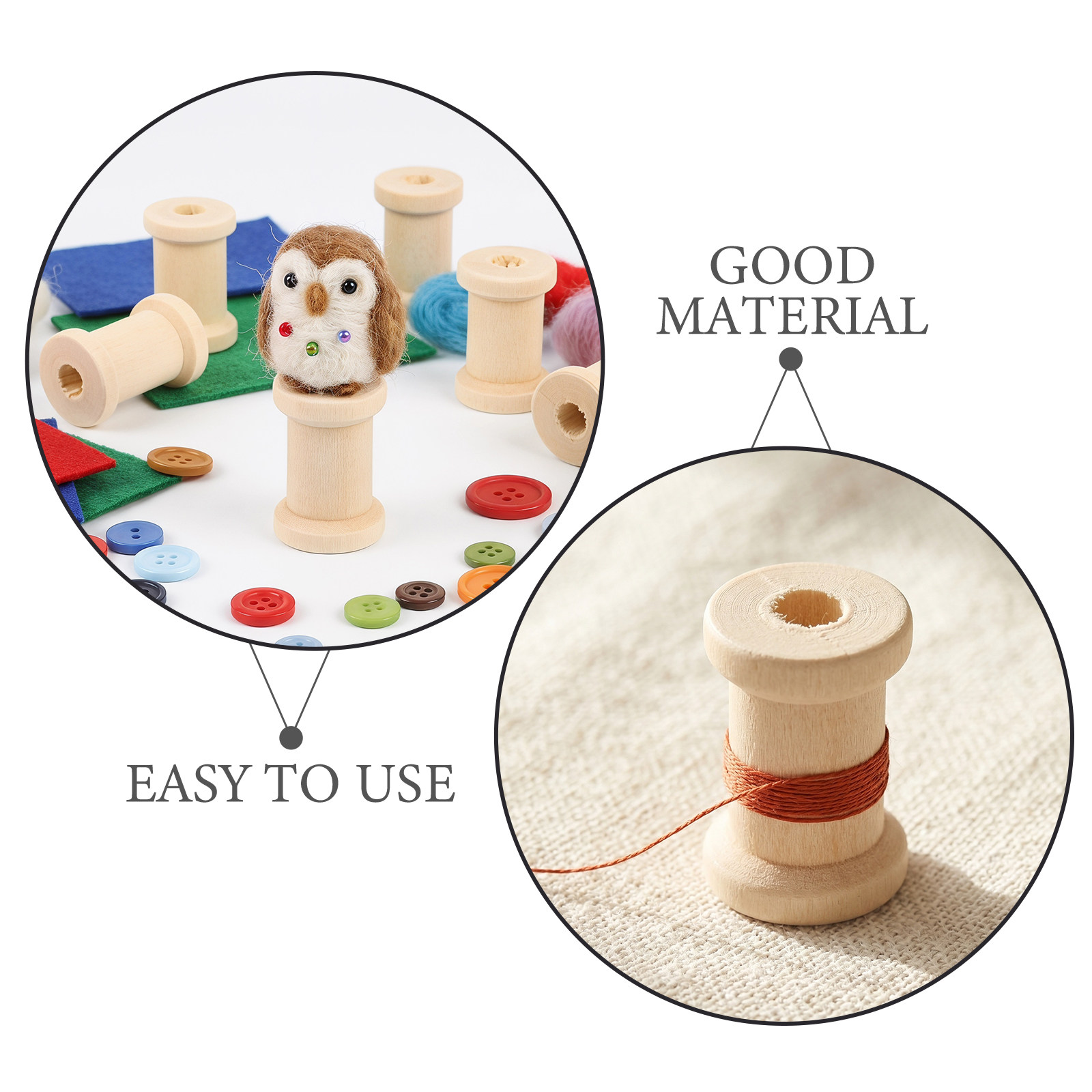 100 buah Gulungan Benang Kayu  - Thread Bobbins Empty ulasan dan harga