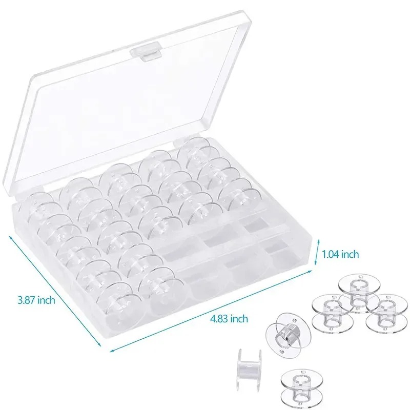 25pcs Set Bobbin Benang Bawah  - Bobbin Organizer Box ulasan dan harga