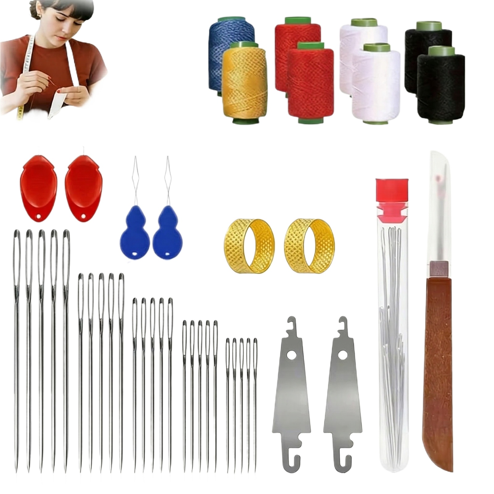 43pcs Set Jarum Jahit Mata Bes - Sewing Kit ulasan dan harga