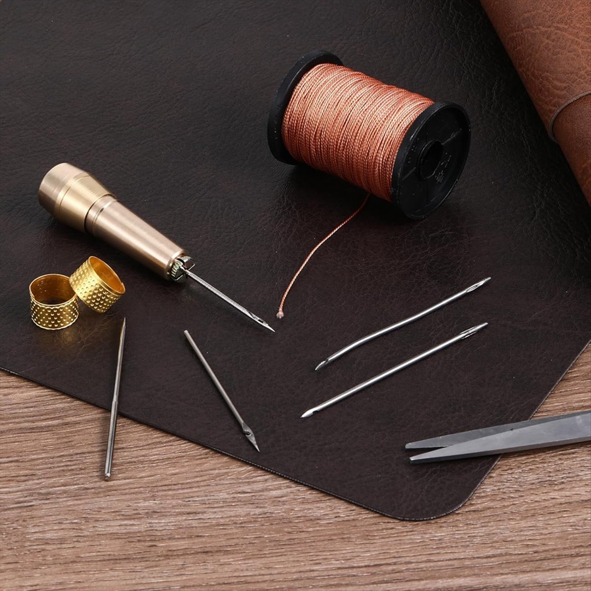 9pcs Kit Jarum Jahit Kulit den - Sewing Kit ulasan dan harga