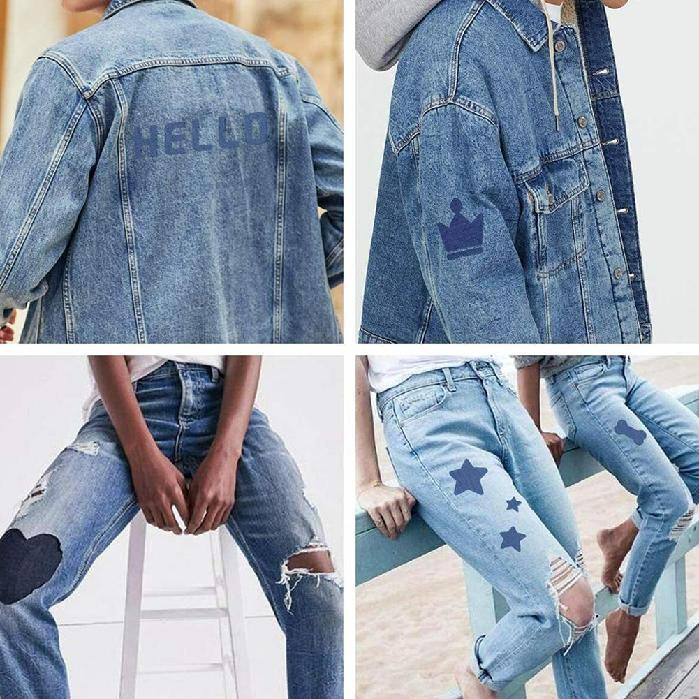 20 buah potongan Denim besi ta - Velcro Sew On ulasan dan harga