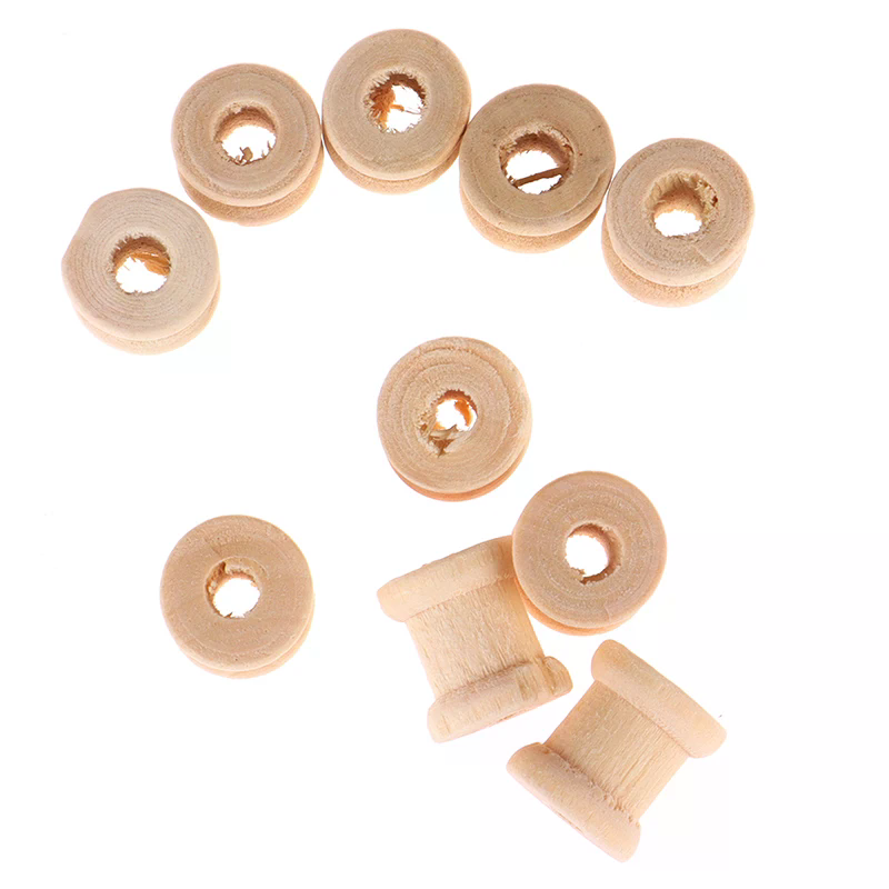 100 buah Gulungan Benang Kayu  - Thread Bobbins Empty ulasan dan harga