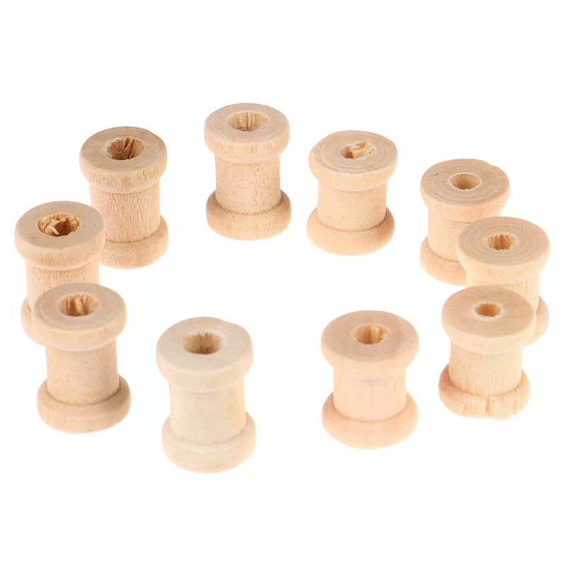100 buah Gulungan Benang Kayu  - Thread Bobbins Empty ulasan dan harga